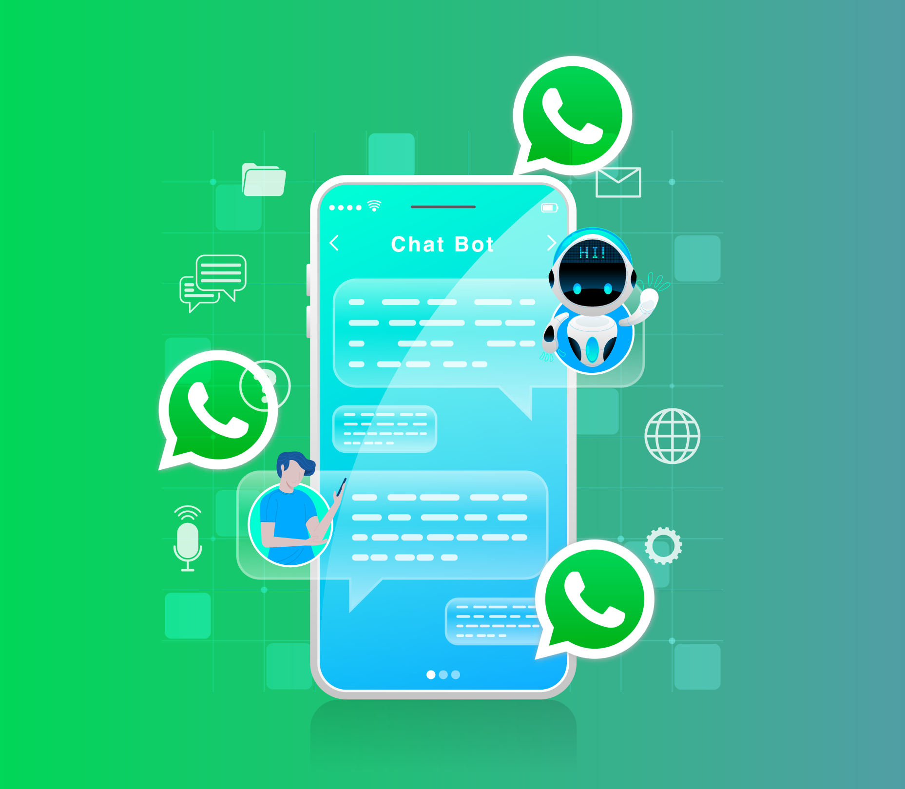 chatbot con inteligencia artificial integrado a whatsapp